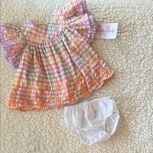 Bonnie Baby Multicolor Gingham Dress with Bloomers